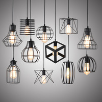 Lampes suspendues rétro en fer E27, plafonnier Loft de Base, éclairage d'intérieur de bureau moderne, lampes suspendues industrielles, lustre