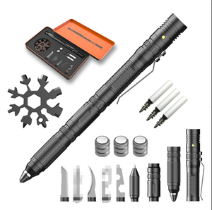 Stylo multifonction <span class=keywords><strong>tactique</strong></span> de chasse en alliage <span class=keywords><strong>d</strong></span>'aluminium personnalisé en usine, brise-vitre en tungstène et ouvre-bouteille - Product Image 1