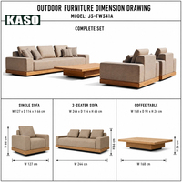 Ensemble de meubles d'extérieur en teck modulaires, sectionnels, personnalisés, de style moderne, en bois massif, résistant à l'eau, de luxe