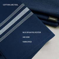 Servilleta Reutilizable y Resistente con Rayas Invertidas Azul Marino, 240GSM, Hilo de Poliéster Hilado MJS, Teñido, para Restaurantes, Hoteles, Comercios, OEM
