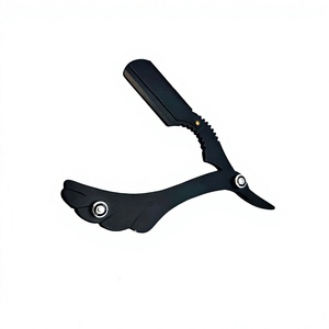 Rasoir à lame unique en acier inoxydable, manche en métal, outil de rasage du visage et de la tête, couleur noire, pour barbiers et coiffeurs - Product Image 6
