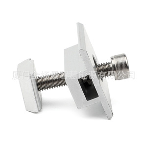Pince de fixation intermédiaire pour panneaux solaires, profilé en aluminium, traitement de surface anodisé, pour système de support photovoltaïque - Product Image 2
