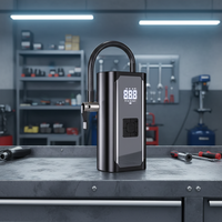 Pompe à air portable sans fil pour voiture et moto, jauge de pression des pneus monocylindre, éclairage d'avertissement, chargement USB
