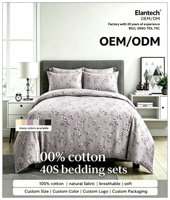 Ensemble de draps 100% coton, housse de couette imprimée avec drap assorti, ensemble de literie élégant en coton imprimé