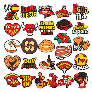 Vente chaude Creative Nouvelle Série Espagnole Sandales Charme Bricolage Accessoires Pvc Amovible Doux Colle Goutte En Plastique Semelle Chaussures Boucle - Product Image 1