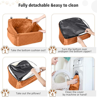 Siège d'appoint amovible et lavable pour chien avec poches de rangement et ceinture de sécurité pour chien, lit de siège d'auto pour animaux de compagnie pour voyager