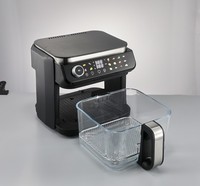 Friteuse à air chaud 5,5 L grande capacité, écran tactile numérique, sans huile, cuisson rapide, facile à nettoyer avec fenêtre transparente