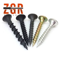 Vente directe usine Vis à cloison sèche en acier au carbone noir oxydé 30 mm à filetage standard pour plaques de plâtre