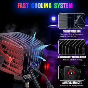 Ứng dụng & điều khiển từ xa 3 inch 18W RGB LED tại chỗ pods với RGB đuổi nhấp nháy Halo Offroad 4x4 làm việc ánh sáng - Product Image 5