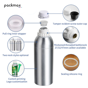 Botellas de Aluminio con Tapa a Prueba de Manipulación de 50-500 ml – Envases Metálicos para Fragancias, Aceites Esenciales y Productos Químicos – Directo de Fábrica - Product Image 4