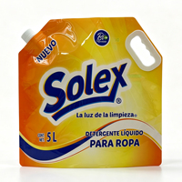 Pochette souple personnalisée en PET avec bec verseur et poignée, pour recharge de détergent liquide ménager, lessive et savon vaisselle