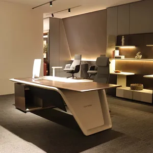 オフィスデスク家具高品質CEOモダン木製ボスマネージャーオフィステーブル