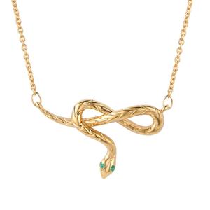 جديد وصول 18k مطلية بالذهب 925 فضة عقدة ثعبان عقد للسيدات المختنق - Product Image 1