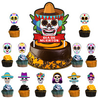Décorations de fête transfrontalières 2026 pour le Jour des Morts, guirlandes en papier mexicaines Da De Los Muertos, centres de table en nid d'abeille, ballons