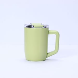 Mug à café isotherme 15 oz 100 % étanche avec poignée et couvercle - Mug de voyage en acier inoxydable - Tasse à café à double paroi - Product Image 5