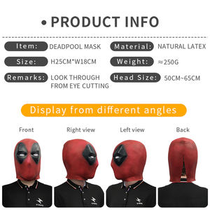Mascarade d'Halloween Masque en Latex Film <span class=keywords><strong>Deadpool</strong></span> Cosplay Masque Fête d'Anniversaire <span class=keywords><strong>Spiderman</strong></span> Superhero Adulte Hommes Coiffe Respirante - Product Image 6