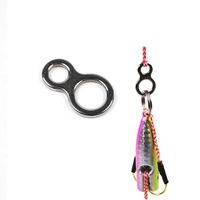 Accessoires de leurre de pêche en acier inoxydable connecteur de pêche 8 boucles de forme Double anneau solide pour les gabarits de pêche à la traîne