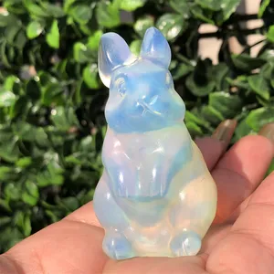Großhandel natürliche Quarz geschnitzte Kristall Hochzeit begünstigt Geschenke Gast Opal Peter Rabbit