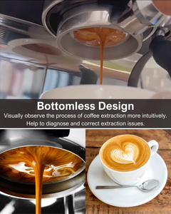 Porte-filtre à café expresso sans fond Barsetto en acier inoxydable 304 de 58 mm - Product Image 4