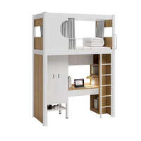 Lit superposé moderne en métal avec escalier et bureau de rangement pour hôtels et dortoirs, tailles Twin/King/Queen