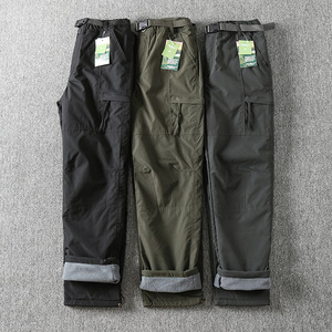 Pantalon extérieur coupe-vent et imperméable à l'eau pour hommes, pantalon décontracté d'hiver à tube droit, pantalon cargo décontracté - Product Image 1