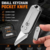 Couteau pliant mini en acier inoxydable 3Cr13 à roue dentée, directement de l'usine, porte-clés, coupe-usage de poche EDC, faible MOQ, logo personnalisé