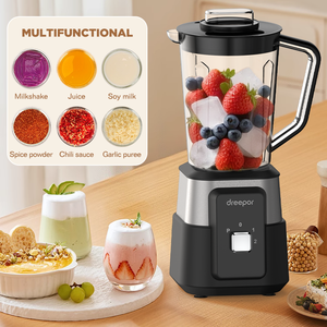 Mixeur <span class=keywords><strong>Blender</strong></span> Dreepor 6 Lames 30000 RPM, Robot Culinaire <span class=keywords><strong>pour</strong></span> Smoothies, Glace Pilée et <span class=keywords><strong>Fruits</strong></span> <span class=keywords><strong>Congelés</strong></span>, Vitesse Réglable - Product Image 2