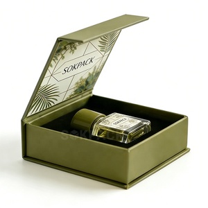 Custom Eco-Friendly 30ml Mini Travel Size <strong>Perfume</strong> Magnetic Rigid Box With Green Leaf Design Fragrance Gift Packaging For Her/Him - Product Image 2
