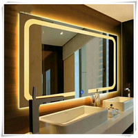 Miroir de salle de bain LED, TV, blanc, argent, système Android, Villa personnalisée de qualité supérieure avec écran tactile, vente Max Business