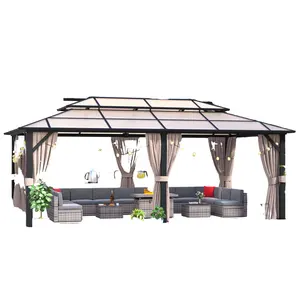 Mochen 12x20ft Arches en aluminium étanches Arbours Pergolas & Bridge Outdoor Polycarbonate Roof Dome Gazebo