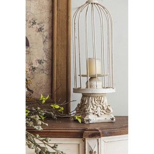 Portacandele a Gabbia per Uccelli in Stile Nordico, Bianco, Creativo in Filo di Ferro, Decorazione per Tavolo e Vetrina - Product Image 5