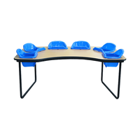 Tables de mobilier de salle de classe pour activités, 6 places, prix bas, partenaires directs de l'usine de plastique