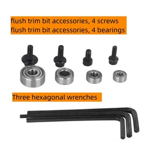 Fresa de carpintería profesional con vástago de 1/4 pulgadas, broca de ajuste al ras, broca de enrutador recta con llave hexagonal de rodamiento, 19 Uds. - Product Image 3