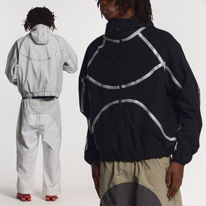 KingSen Outdoor Loose Drop Shoulder Windbreaker Lightweight Breathable Casual Zip Up Hooded <b>Jacket</b> with Relaxed Fit for Men - Product Image 1