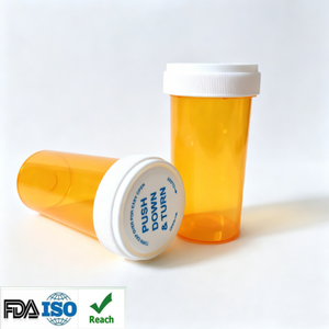 Contenants pharmaceutiques en plastique personnalisés en usine 6DR 13DR, flacons à couvercle réversible résistant aux enfants, flacons à pilules - Product Image 3