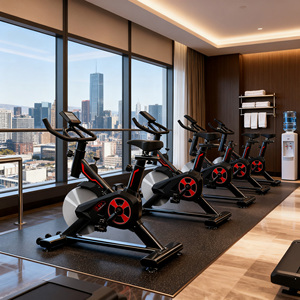 Vélo <span class=keywords><strong>d</strong></span>'<span class=keywords><strong>Appartement</strong></span> Compact pour Maison et <span class=keywords><strong>Bureau</strong></span> - Vélo de Spinning Léger avec Patins de Frein en Laine pour Appartements et Fitness au Travail - Product Image 4