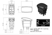 Interrupteur à bascule étanche 5 broches 20A 12V/24V avec lumière LED bleue, interrupteur marche/arrêt pour voiture, bateau, camping-car, camion, UTV, véhicule tout-terrain