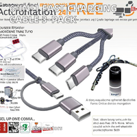 Kabel Data Pengisian Daya Fleksibel 3 in 2 Micro USB C untuk Ponsel, Kabel Pengisian Cepat, Dapat Ditarik Ulang, Hadiah Promosi PD