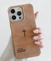 Étui de téléphone portable personnalisé vintage en cuir d'agneau anglais à texture croisée pour Iphone15-17 Air Pro Max Coque de protection Coque de téléphone