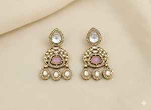 Ensemble de boucles d'oreilles traditionnelles en mehendi, style antique, bijoux ethniques indiens pour femmes, idéal pour les festivals, les mariages et les événements - Product Image 4