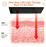 Panel Terapi Inframerah 630nm-1060nm Tahan Air dengan Lampu Merah dan Pemanas, Fitur Baru untuk Sauna dan Kamar Mandi, Grosir