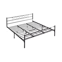 Lit double moderne portable, cadre en acier de style antique, meubles assemblés pour la maison, chambre à coucher, appartement, école, salle à manger et hôtel