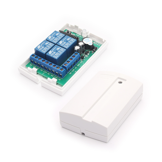 433Mhz RF Remote Control Circuit Universal Wireless Switch DC 12V/24V 4CH RF Relay Receiver