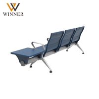 Banc d'attente en métal moderne et durable avec coussin en PU pour 3/4/5 places, idéal pour hôpitaux, écoles, cliniques, aéroports et gares - Vente en gros