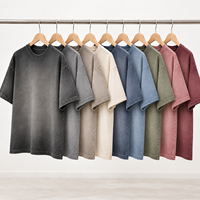 T-shirt unisexe surdimensionné à épaules tombantes, style streetwear, délavé dégradé vintage, personnalisé, vente en gros OEM/ODM