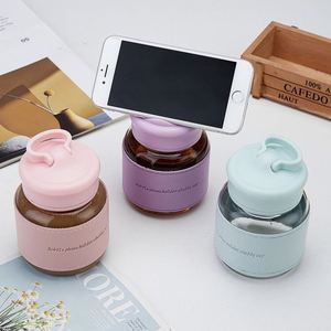 Vaso de Agua de Vidrio Portátil, Creativo y Ecológico, Duradero, con Soporte para Teléfono, Apto para Lavavajillas y Microondas, para Leche/Café - Product Image 2