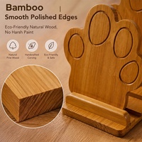 Support de Livres en Bambou Écologique Premium en Forme de Patte de Chien, Étagère de Rangement, Organisateur, Présentoir Moderne pour Salon