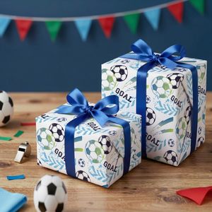 Papel de Regalo de Fútbol Azul y Verde con Diseño de Balón Deportivo, 23.4 Pies Cuadrados, Papel de Regalo para Niños, Adolescentes, Cumpleaños, Día del Padre - Product Image 2