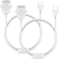 Prise UE support de lampe E14 E27 prise blanc noir avec interrupteur longueur personnalisée câble cordon vis anneau