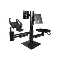 Layar Ganda Putar tiang POS Mount sudut tiang dapat disesuaikan solusi pemasangan Vesa Stand untuk konter Checkout PS-40